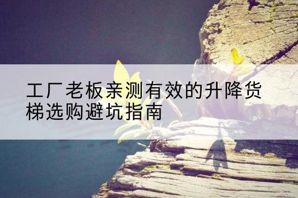 德庆升降货梯怎么选-工厂老板亲测有效的升降货梯选购避坑指南