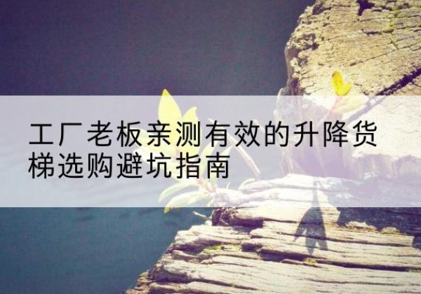 德庆升降货梯怎么选-工厂老板亲测有效的升降货梯选购避坑指南